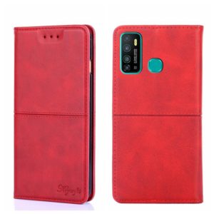 For Infinix Hot 9/Note 7 Lite X655C Cow Texture Magnetic Horizontal Flip Leather Phone Case(Red) (OEM)