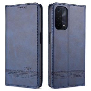For OPPO A93 (5G) AZNS Magnetic Calf Texture Horizontal Flip Leather Case with Card Slots & Holder & Wallet(Dark Blue) (AZNS) (OEM)