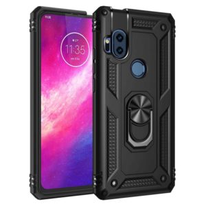 For Motorola One Hyper Shockproof TPU + PC Protective Case with 360 Degree Rotating Holder(Black) (OEM)