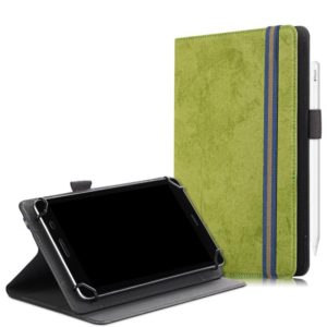 For 7-8 inch Marble Cloth Texture Horizontal Flip Universal Tablet PC Leather Case with Pen Slot & Holder(Green) (OEM)
