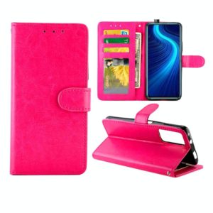 For Huawei Honor X10 5G Crazy Horse Texture Leather Horizontal Flip Protective Case with Holder & Card Slots & Wallet & Photo Frame(Magenta) (OEM)