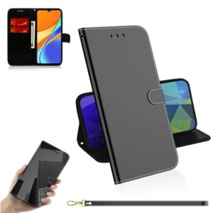 For Xiaomi Redmi 9C Imitated Mirror Surface Horizontal Flip Leather Case with Holder & Card Slots & Wallet & Lanyard(Black) (OEM)