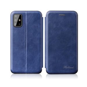For Samsung Galaxy A02s (EU Version) ntegrated Electricity Pressing Retro Texture Magnetic TPU+PU Leather Case with Card Slot & Holder(Blue) (OEM)