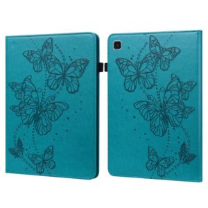 For Samsung Galaxy Tab A7 Lite T220/T225 Embossed Butterfly Pattern Horizontal Flip Leather Tablet Case(Blue) (OEM)