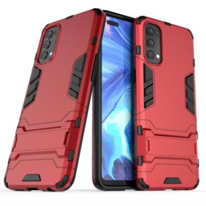 For OPPO Reno4 PC + TPU Shockproof Protective Case with Invisible Holder(Red) (OEM)