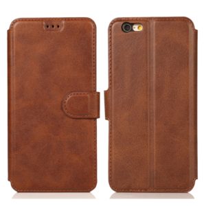 For iPhone 6 / 6s Calf Texture Magnetic Buckle Horizontal Flip Leather Case with Holder & Card Slots & Wallet & Photo Frame(Brown) (OEM)