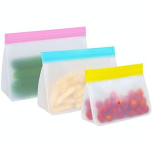 2 Sets PEVA Food Bags Reuse Three-dimensional Thickened Storage Sealed Fresh-keeping Bags, Random Color Delivery (OEM)