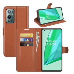 For OnePlus 9 Pro Litchi Texture Horizontal Flip Protective Case with Holder & Card Slots & Wallet(Brown) (OEM)