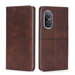 For Huawei Nova 9 SE 4G Cow Texture Magnetic Horizontal Flip Leather Phone Case(Dark Brown) (OEM)