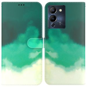 For Infinix Note 12 G96/X670 Watercolor Pattern Horizontal Flip Leather Phone Case(Cyan Green) (OEM)