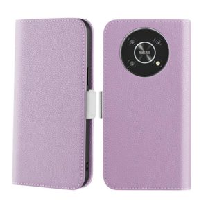 For Honor Magic4 Lite Candy Color Litchi Texture Leather Phone Case(Light Purple) (OEM)