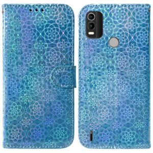 For Nokia C21 Plus Colorful Magnetic Buckle Leather Phone Case(Blue) (OEM)