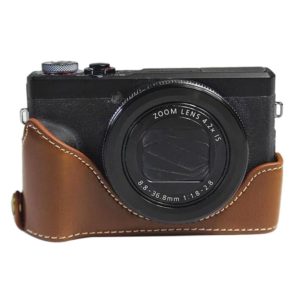 1/4 inch Thread PU Leather Camera Half Case Base for Canon G7 X Mark III / G7 X3 (Brown) (OEM)