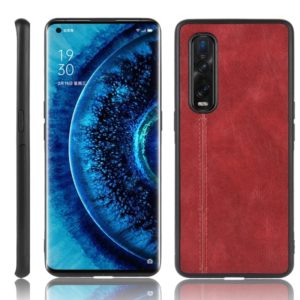 For Oppo Find X2 Pro Regular Version Shockproof Sewing Cow Pattern Skin PC + PU + TPU Case(Red) (OEM)