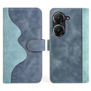 For Asus Zenfone 9 Stitching Horizontal Flip Leather Phone Case(Blue) (OEM)