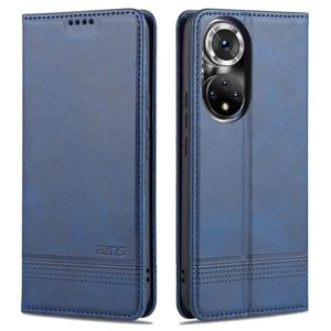 For Honor 50 Pro AZNS Magnetic Calf Texture Horizontal Flip Leather Case with Card Slots & Holder & Wallet(Dark Blue) (AZNS) (OEM)