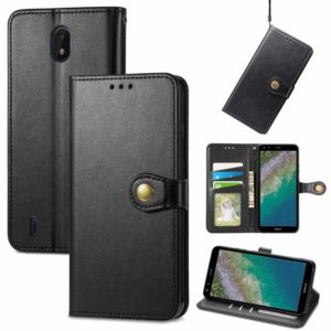 For Nokia C01 Plus Solid Color Leather Buckle Phone Case with Lanyard & Photo Frame & Card Slot & Wallet & Stand Function(Black) (OEM)