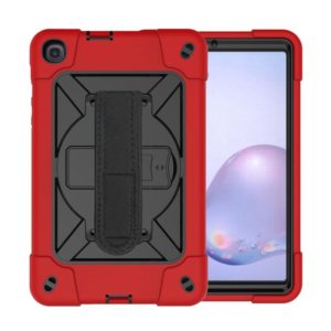 For Samsung Galaxy Tab A8.4 (2020) T307 Contrast Color Robot Shockproof Silicon + PC Protective Case with Holder & Pen Slot(Red Black) (OEM)
