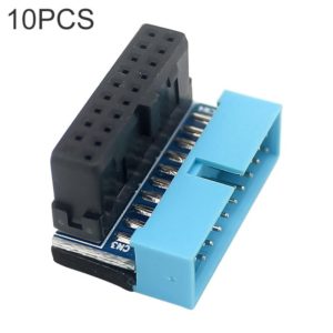 10 PCS 3.0 19P 20P Motherboard Male To Female Extension Adapter, Model: PH19B(Black Blue) (OEM)