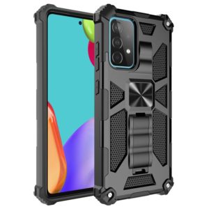 For Samsung Galaxy A32 4G Shockproof TPU + PC Magnetic Protective Case with Holder(Black) (OEM)