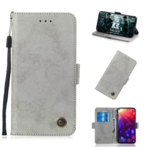 Multifunctional Horizontal Flip Retro Leather Case with Card Slot & Holder for Huawei Honor View 20(Grey) (OEM)