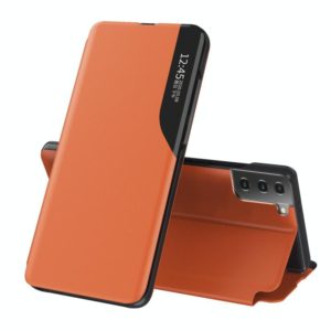 For Samsung Galaxy S21 5G Attraction Flip Holder Leather Phone Case(Orange) (OEM)