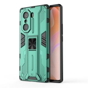 For Honor 60 Supersonic PC + TPU Phone Case with Holder(Green) (OEM)
