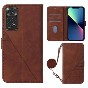 For Infinix Note 11 Crossbody 3D Embossed Flip Leather Phone Case(Brown) (OEM)