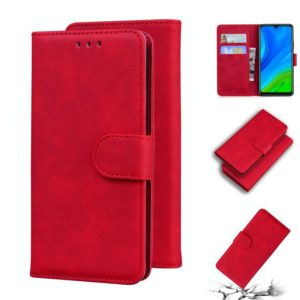 For Huawei P smart 2020 Skin Feel Pure Color Flip Leather Phone Case(Red) (OEM)