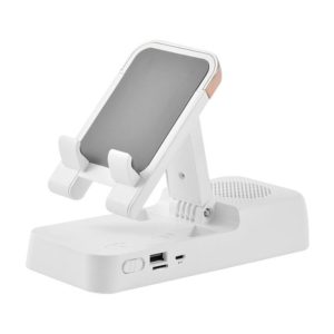 Multifunctional Desktop Stand For Mobile Phone And Tablet With Bluetooth Speaker(White) (OEM)