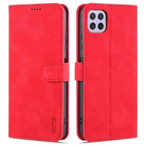 For Samsung Galaxy A22 5G AZNS Skin Feel Calf Texture Horizontal Flip Leather Case with Card Slots & Holder & Wallet(Red) (AZNS) (OEM)