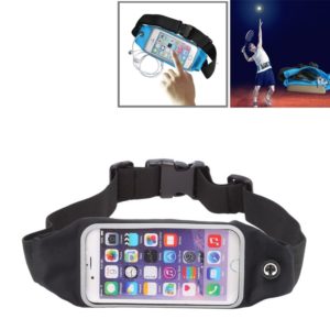 Waterproof Sports Waist Bag Pouch with Earphone Hole for iPhone 6 & 6s(Black) (OEM)