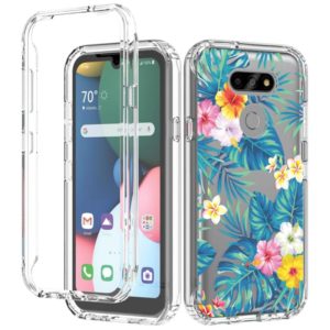 For LG K31 2 in 1 High Transparent Painted Shockproof PC + TPU Protective Case(Banana Leaf) (OEM)