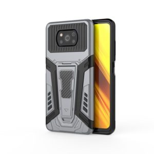For Xiaomi Poco X3 War Chariot Series Armor All-inclusive Shockproof PC + TPU Protective Case with Invisible Holder(Gray) (OEM)