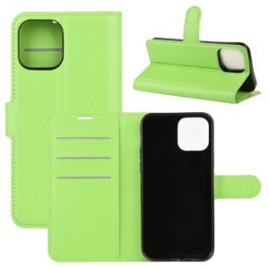 For iPhone 12 / 12 Pro Litchi Texture Horizontal Flip Protective Case with Holder & Card Slots & Wallet(Green) (OEM)