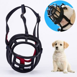 Dog Muzzle Prevent Biting Chewing and Barking Allows Drinking and Panting, Size: 6.8*6.3*7.8cm(Black) (OEM)