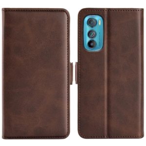 For Motorola Moto Edge 30 5G Dual-side Magnetic Buckle Horizontal Flip Leather Phone Case(Brown) (OEM)