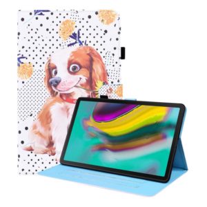 For Samsung Galaxy Tab S5e 10.5 SM-T720 / SM-T725 Animal Pattern Horizontal Flip Leather Case with Holder & Card Slots & Photo Frame(Little Flower Dog) (OEM)