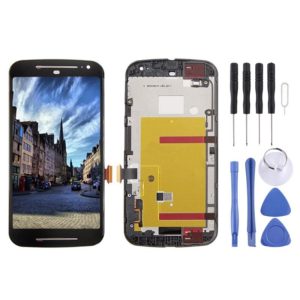 3 in 1 (LCD + Frame + Touch Pad) Digitizer Assembly for Motorola Moto G2(Black) (OEM)