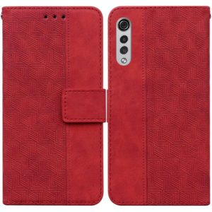 For LG Velvet / G9 5G / 4G Geometric Embossed Leather Phone Case(Red) (OEM)