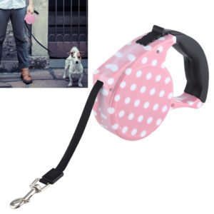 5m Pink Dot Pattern Flexible Retractable Dog / Cat Leash for Daily Walking (OEM)