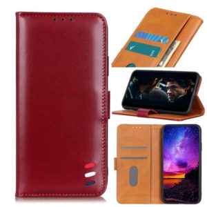 For Samsung Galaxy Note20 Ultra 3-Color Pearl Texture Magnetic Buckle Horizontal Flip PU Leather Case with Card Slots & Wallet & Holder(Wine Red) (OEM)