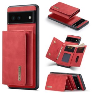 For Google Pixel 6A DG.MING M1 Series 3-Fold Multi Card Wallet + Magnetic Phone Case(Red) (DG.MING) (OEM)