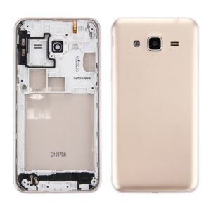 For Galaxy J3 (2016) / J320 (Double card version) Battery Back Cover + Middle Frame Bezel (Gold) (OEM)
