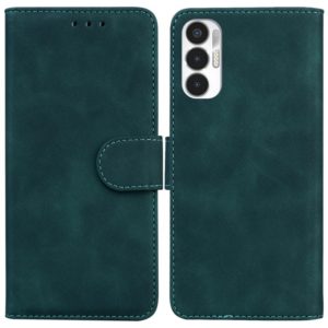 For Tecno Pova 3 LE7 Skin Feel Pure Color Flip Leather Phone Case(Green) (OEM)