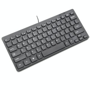 K1000 87 Keys Thin Wire Small Keyboard Multimedia Mini Keyboard(Black) (OEM)