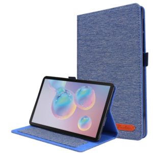 For Samsung Galaxy Tab A 8.4 (2020) Horizontal Flip TPU + Fabric PU Leather Protective Case with Name Card Clip(Dark Blue) (OEM)