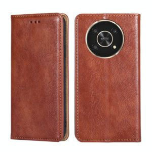 For Honor X30 Gloss Oil Solid Color Magnetic Flip Leather Phone Case(Brown) (OEM)