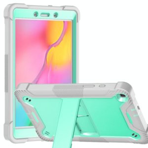 For Samsung Galaxy Tab A 8.0 2019 Silicone + PC Shockproof Protective Case with Holder(Gray + Green) (OEM)