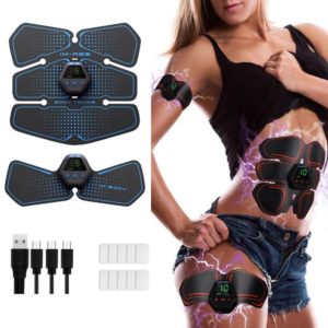 EMS Portable Abdomen Device Electric Abdominal Muscle Stickers with LCD Screen Display(Blue Point) (OEM)